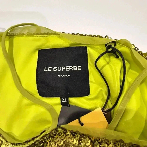 LE SUPERBE Lila Sequin Cami in Green Size XS - Picture 2 of 13